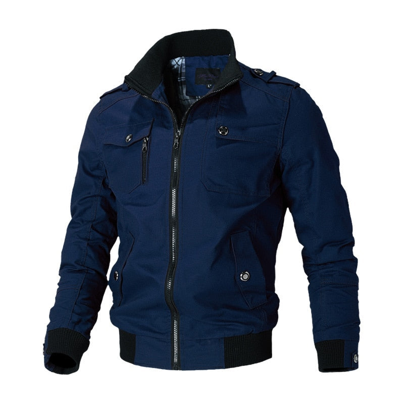 Veste Tactique Zippée Pour Homme Amawinc Aiden Avec Poches Multiples Extérieur Décontractée Durable
