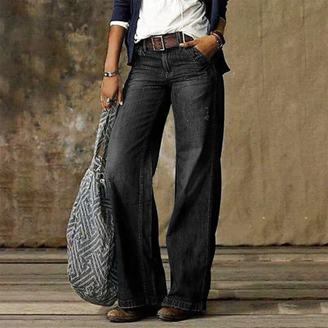 Jean Femme Haute Taille À Jambes Larges Tendance Décontracté Chic Polyvalent Ruby Amawinc Pour Femme Moderne