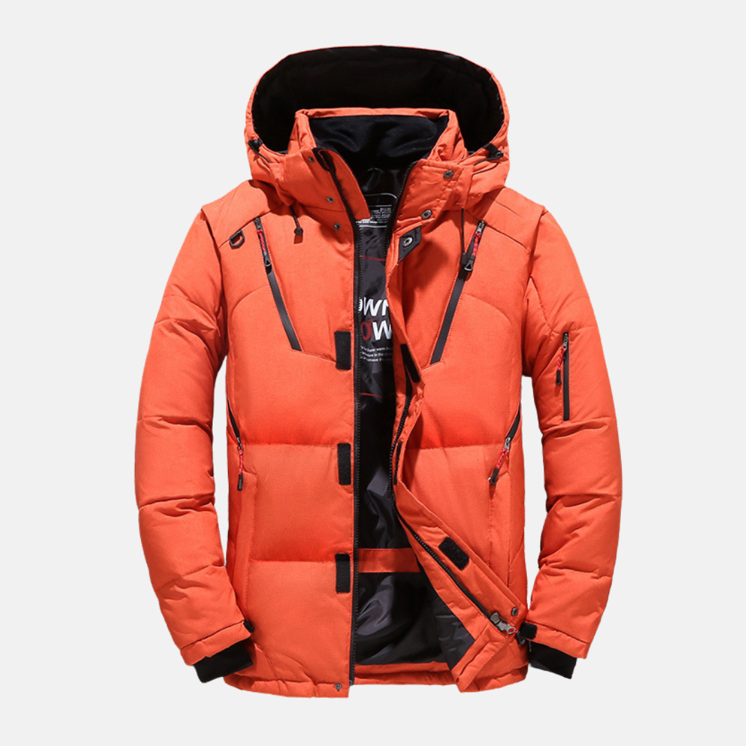 Veste Homme Rembourrée À Capuche Isolante Décontractée Longueur Hanche Pour Hiver