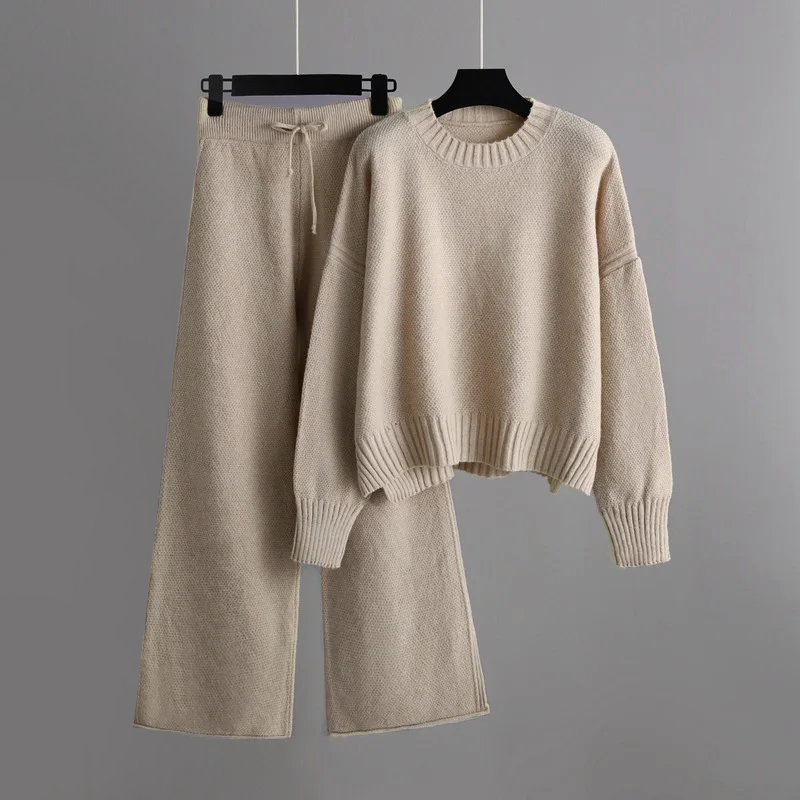 Ensemble Détente Femme Maille Douce Pull Décontracté Pantalon Large Confort Nordisk Flair