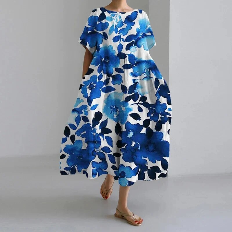 Robe Amélie Fluide Boho Imprimé Floral Romantique Balades Urbaines Soirées Élégantes