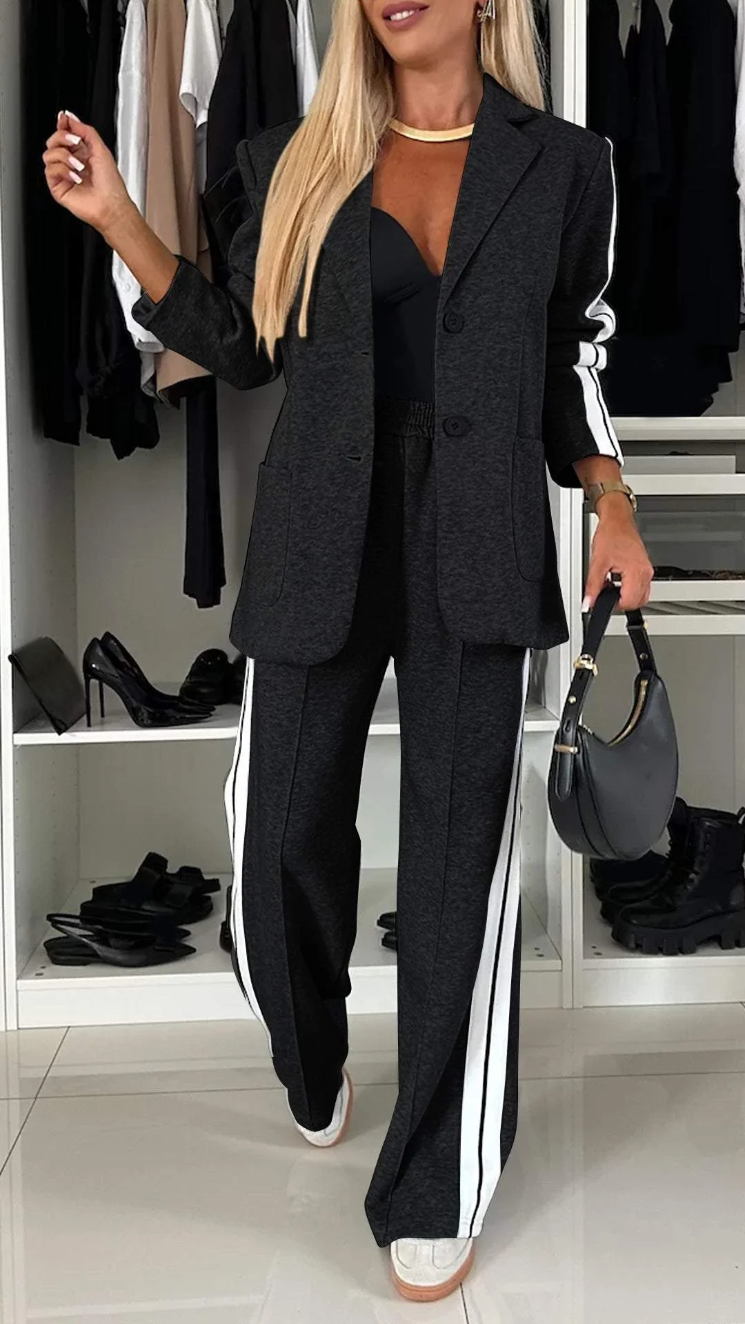 Baumwollblazer für Damen mit langen Ärmeln – elegant für Business