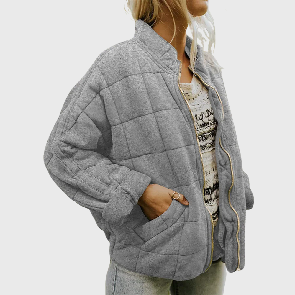 Amawinc Veste Matelassée En Polaire Emily Oversize Pour Femmes Avec Col Montant Et Poches Pratiques