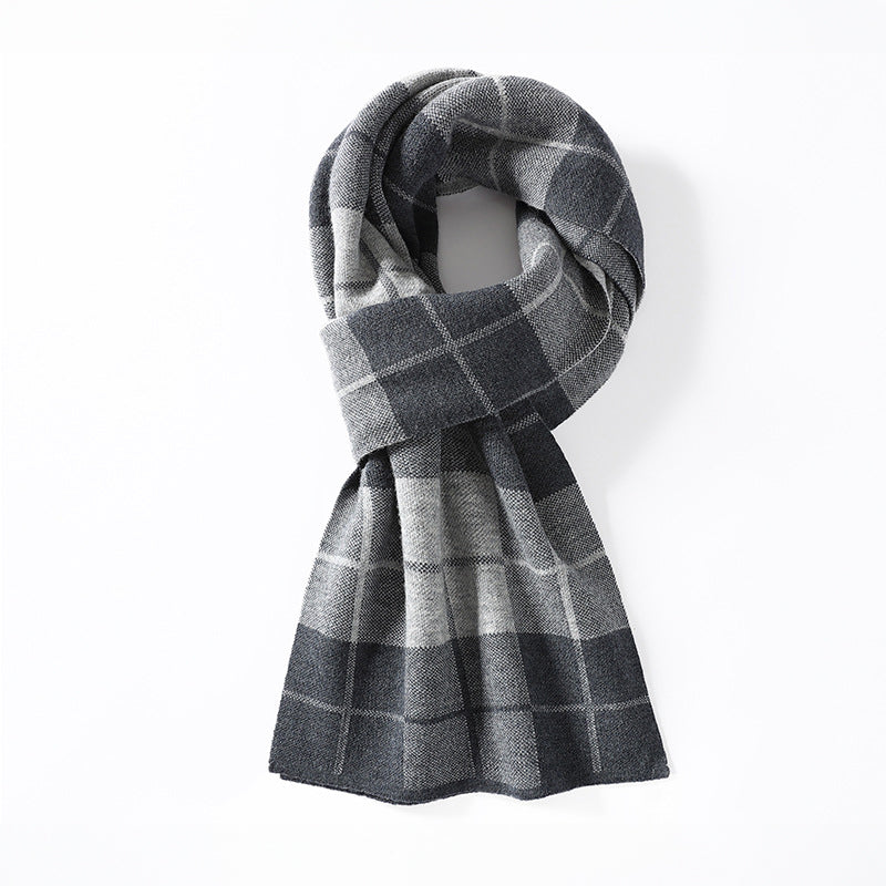 Écharpe Piedmont En Laine À Carreaux Monochrome Charbon Gris Noir Look Sophistiqué Et Polyvalent