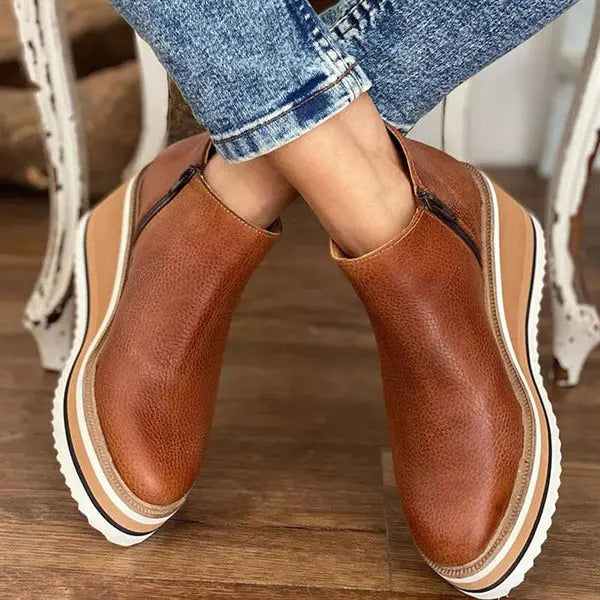Bottines Pour Femmes À Plateforme Et Talon Compensé Confortables Amawinc Stylées Et Polyvalentes