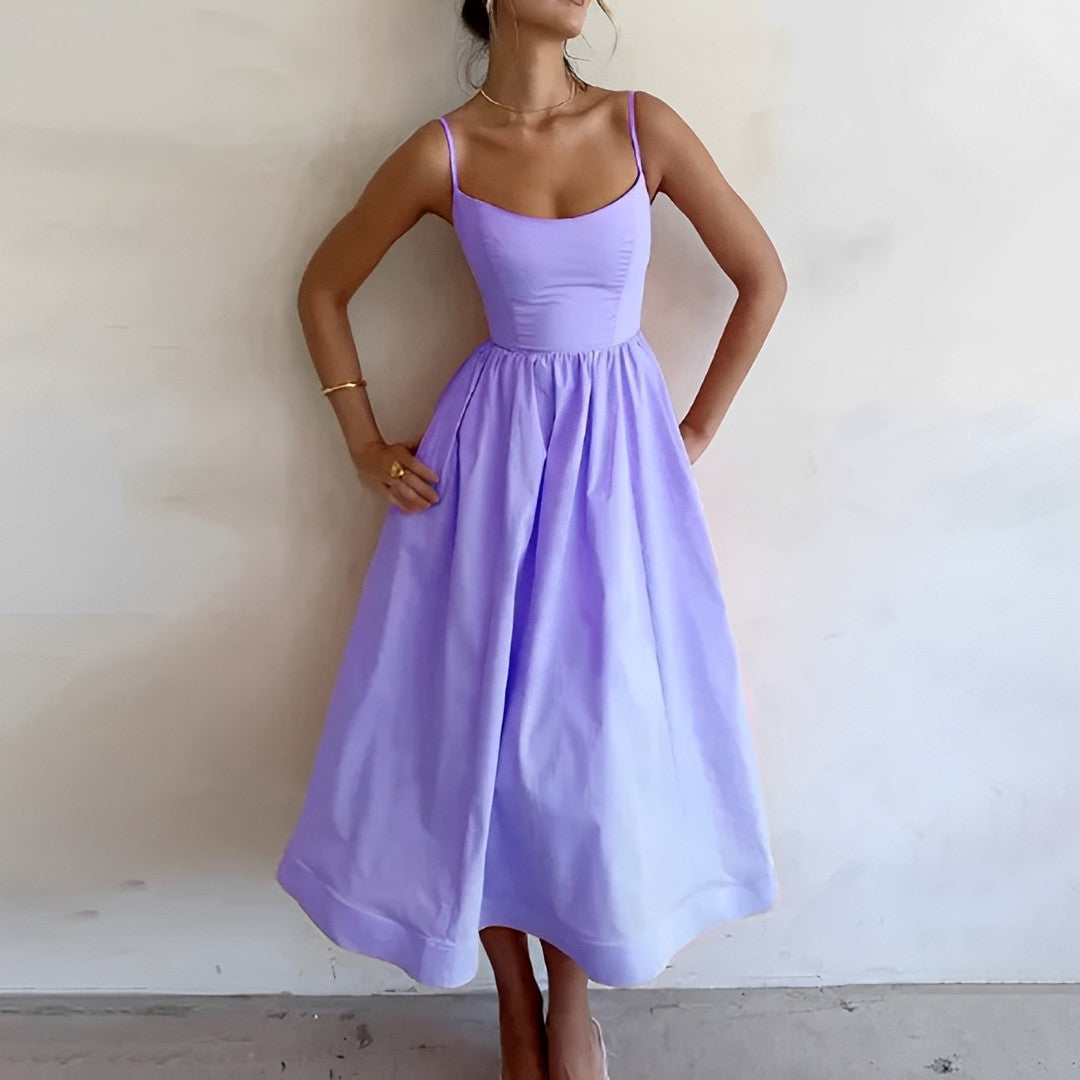 Puffkleid Fabiana mit Spaghettiträgern