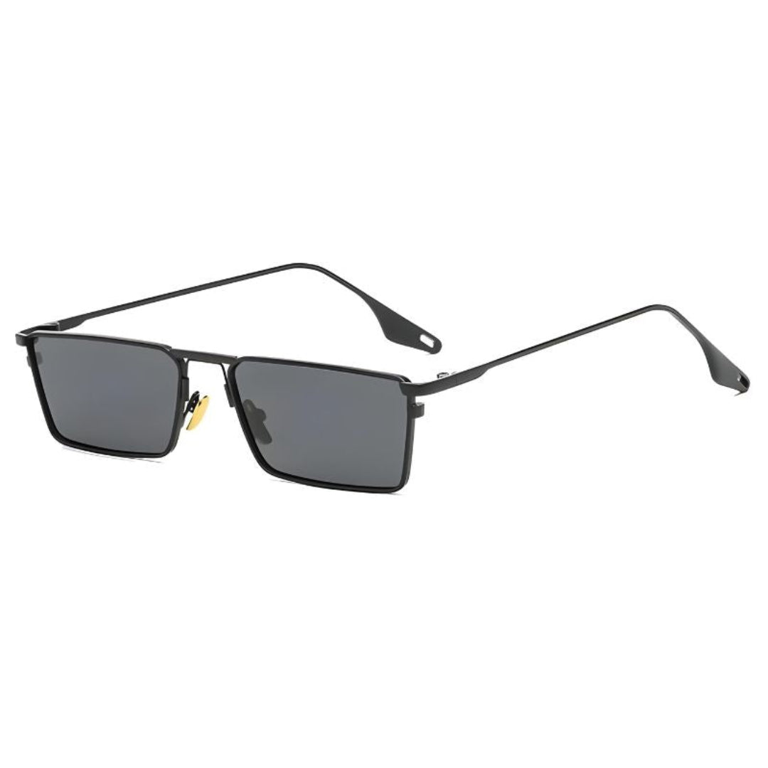 Lunettes de Soleil Carrées Élégantes Cadre Or Métal Confort Ergonomique Lentilles Résistantes UV400