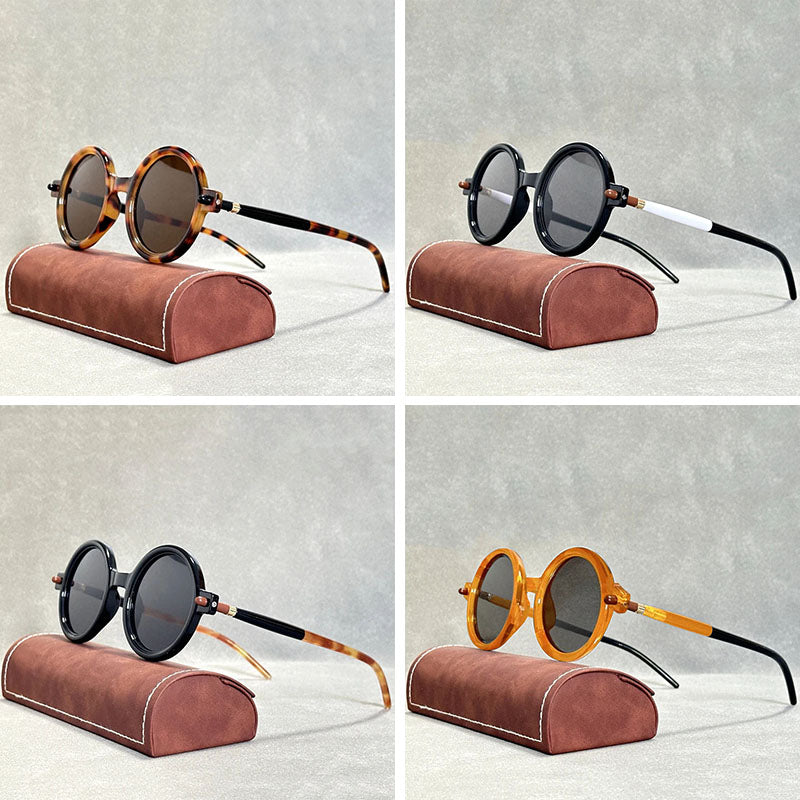 Lunettes De Soleil Ronde RetroVue Luxe Verres Miroir TAC Polarisés UV400 Protection Unisexe