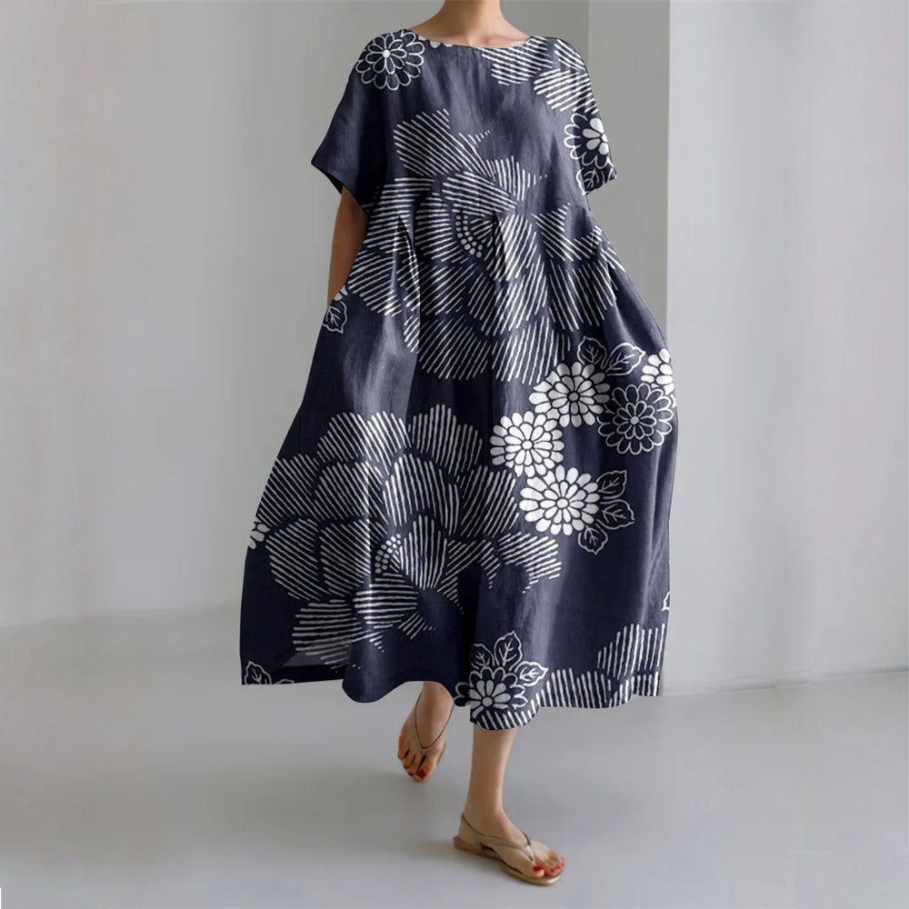 Rêve De Fleurs Robe Sofia Amoretti Robe Florale Élégante En SilkenWeave Poly Blend