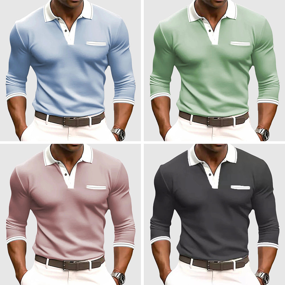 Chemise Roberto Russo Active Edge En Quatre Couleurs Avec Détails Contrastés Col Poche Et Poignets Pour Golf Brunch