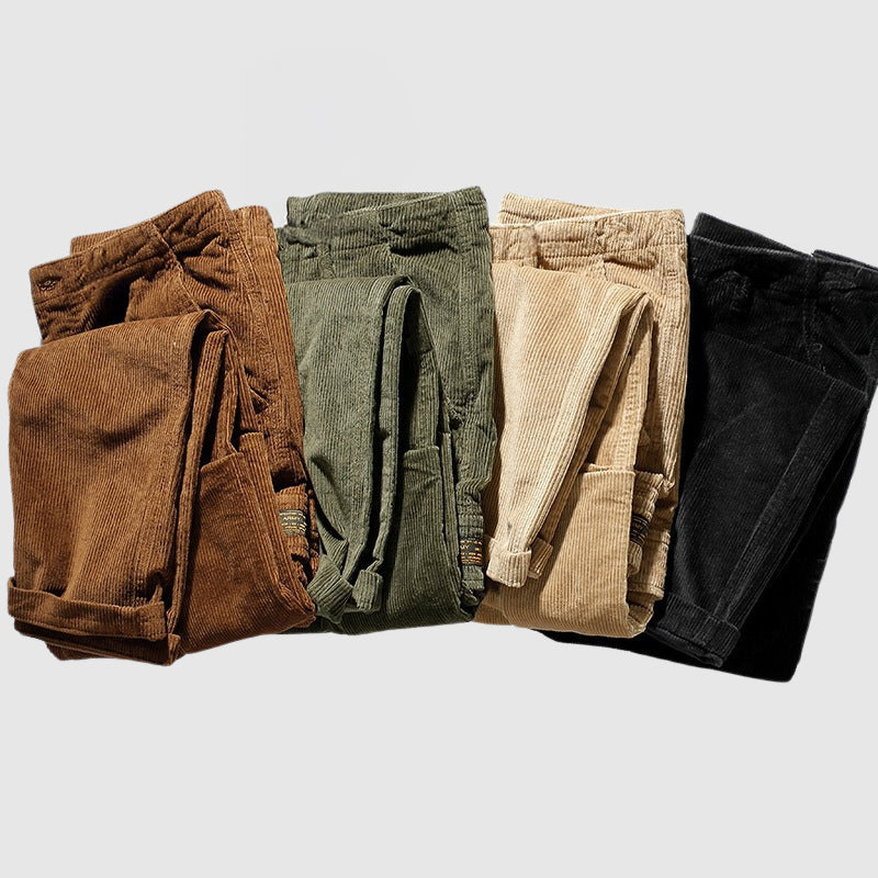 Roberto Russo Pantalon Cargo Velours Côtelé Rétro Confortable Et Chaud Avec Poches Cargo Spacieuses Design Unique
