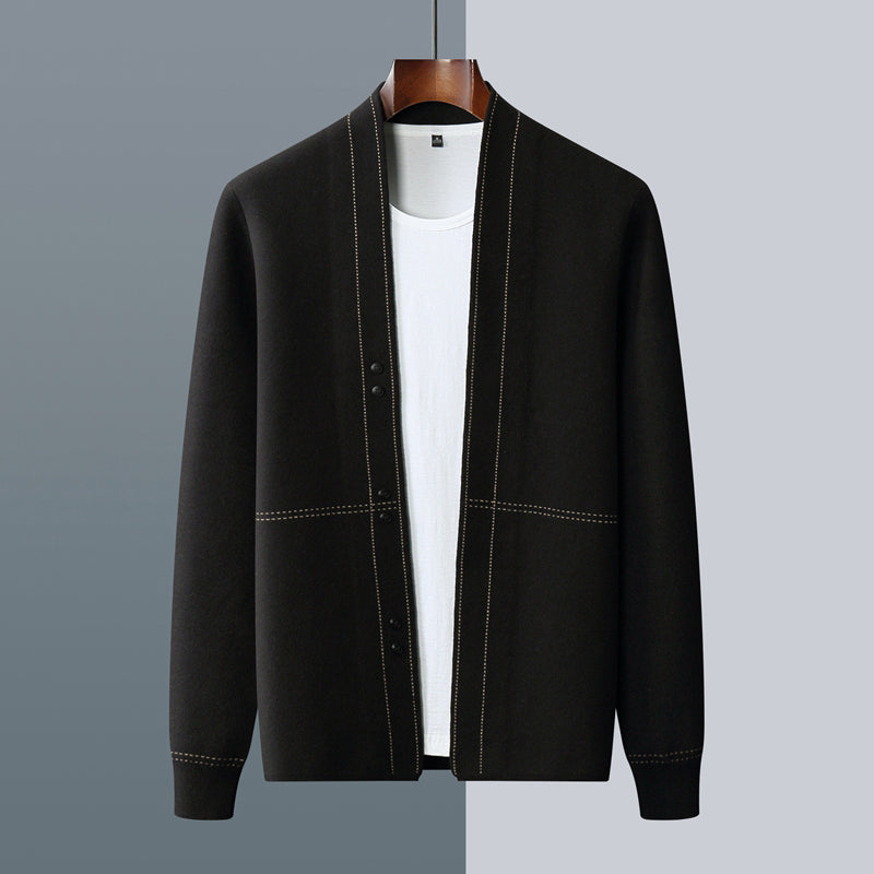 Cardigan Jacob En Mélange De Laine Pour Homme Coupe Décontractée Boutonnage Idéal Automne Hiver Superposition Confortable