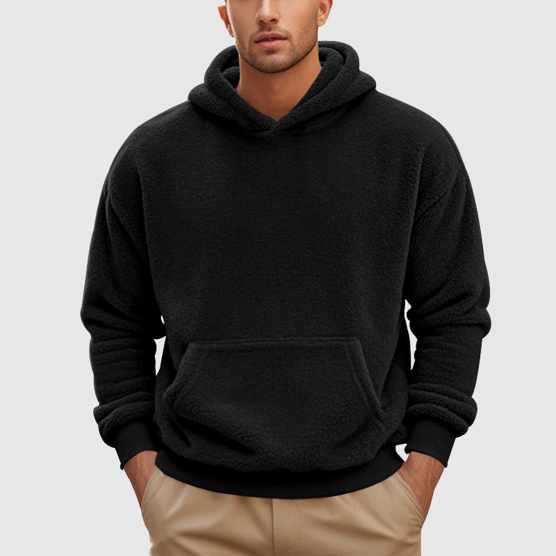 Pull À Capuche En Polaire Pour Homme Coupe Décontractée Avec Poche Kangourou Et Bord Côtes Par Amawinc