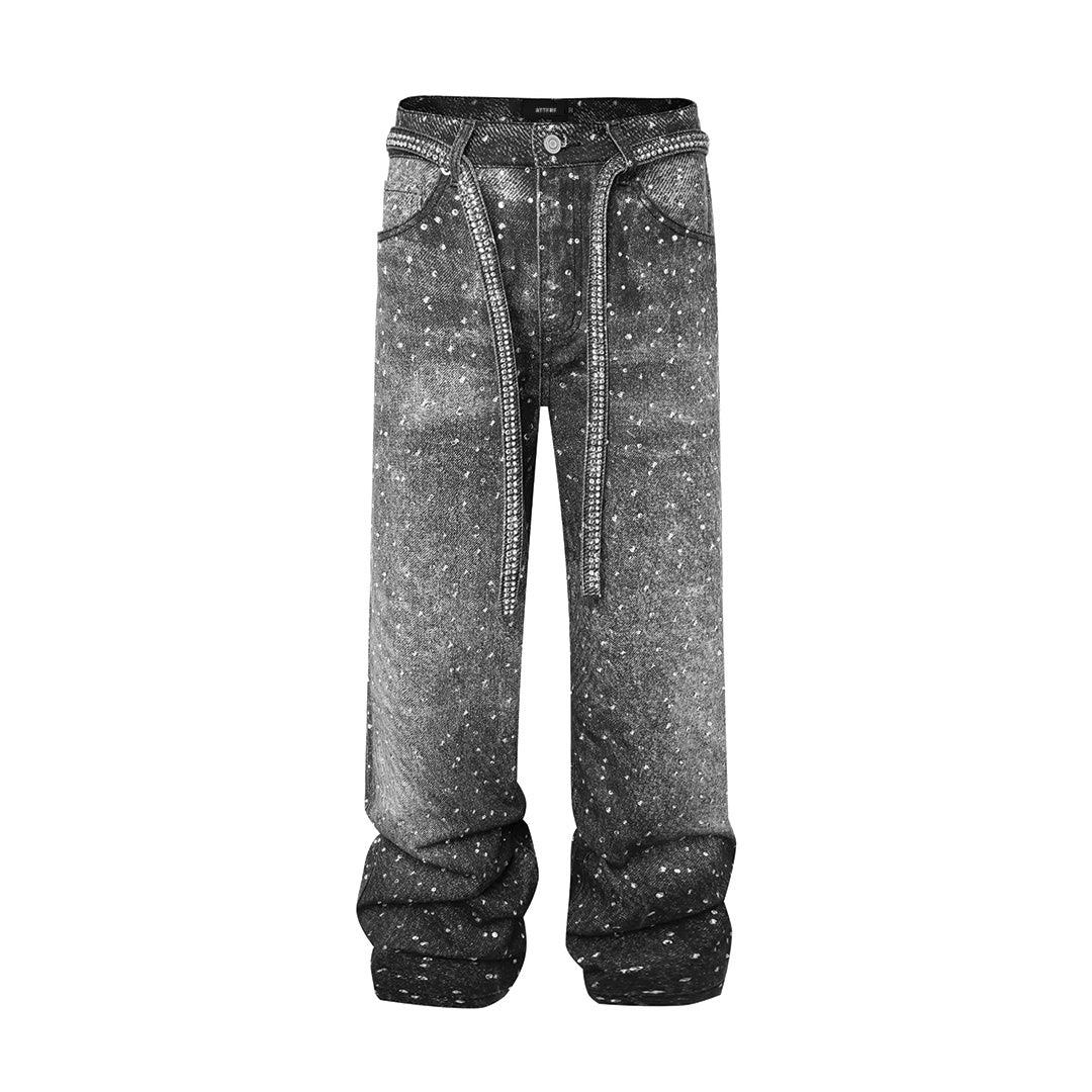 Jean Rodeo En Denim Avec Strass Subtils Pour Un Look Décontracté Et Audacieux Et Branché