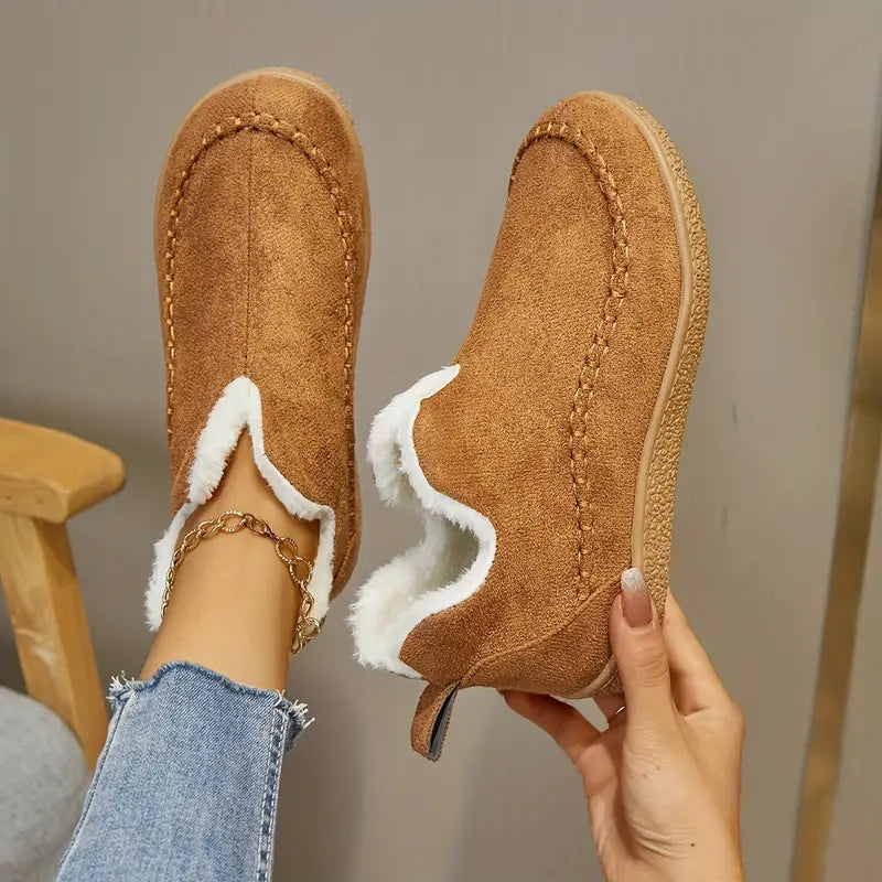 Bottines Femme À Bout Rond Confortables Et Élégantes Avec Semelle En Caoutchouc Durable Amawinc