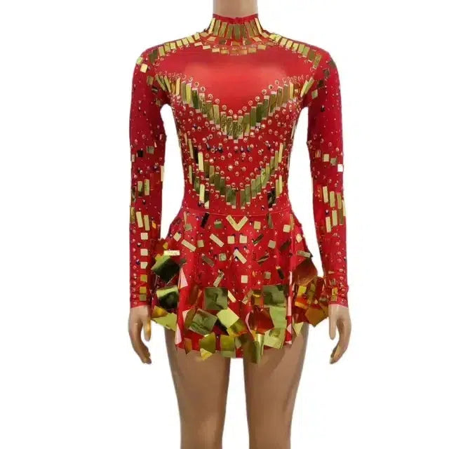 Fudus schwarzes Stretch-Partykleid für Bühne und Tanz