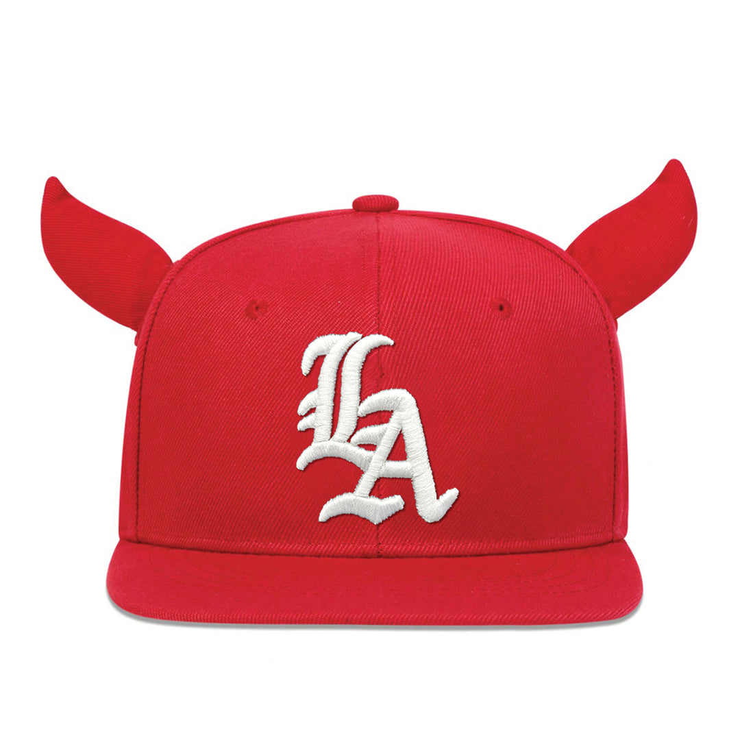 Casquette Snapback L.A. À Cornes Avec Broderie Gothique Et Détail Brodé En Coton Et Polyester Réglable