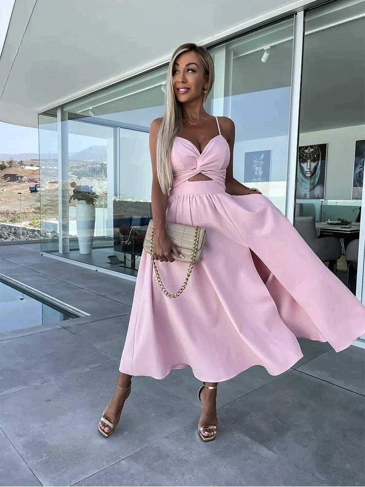 Midikleid mit seitlichem Schlitz und Taschenausschnitt von Lea