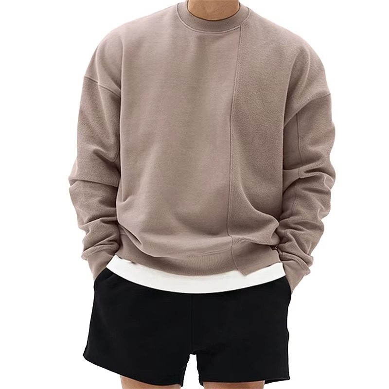 Sweat À Capuche Homme Loose Fit Col Rond Manches Longues Pull De Sport Confort Amawinc