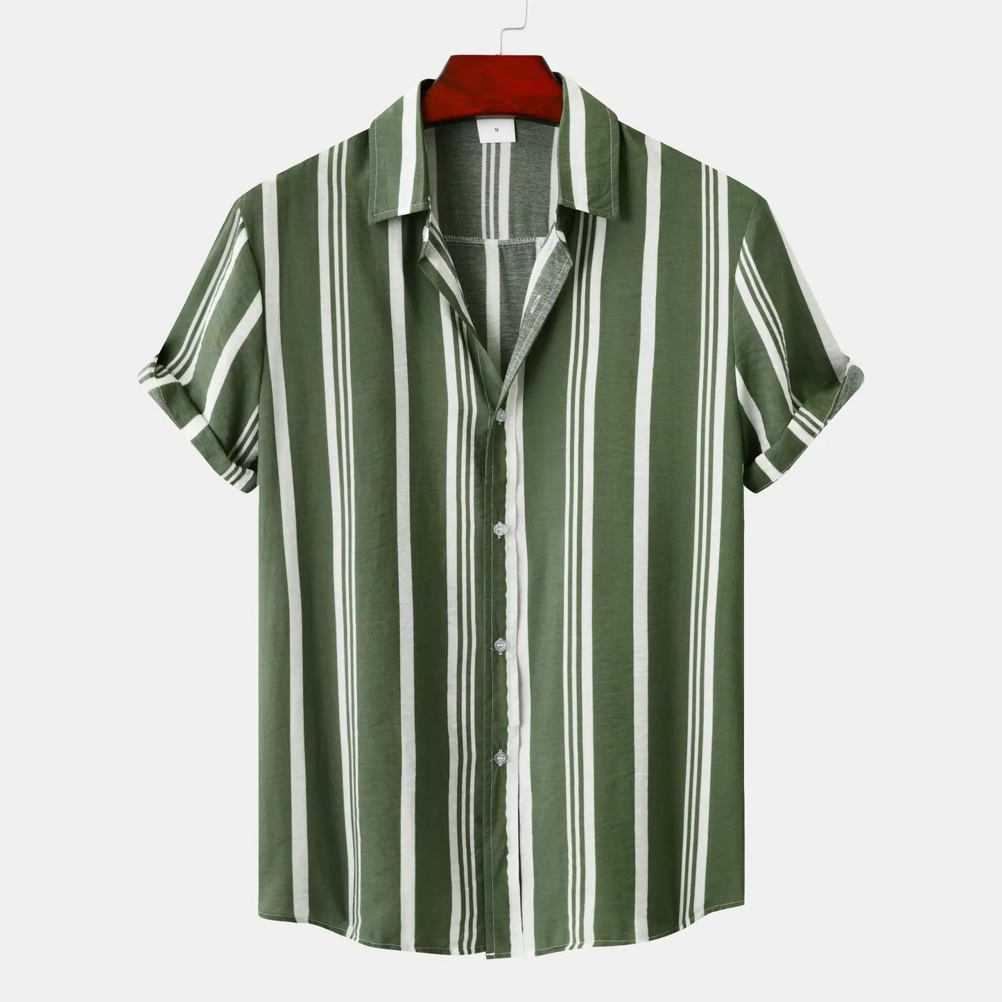 Chemise Homme Slim Fit À Rayures Bleu Marine Et Blanc Respirante Été Décontractée Pour Usage Quotidien
