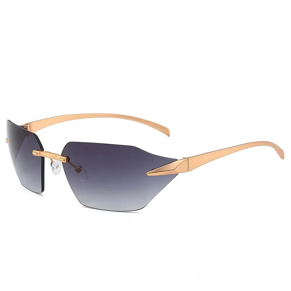 Lunettes de Soleil Vista Barcelona Rimless avec Monture Métal Doré Élégante et Raffinée pour Style Sophistiqué