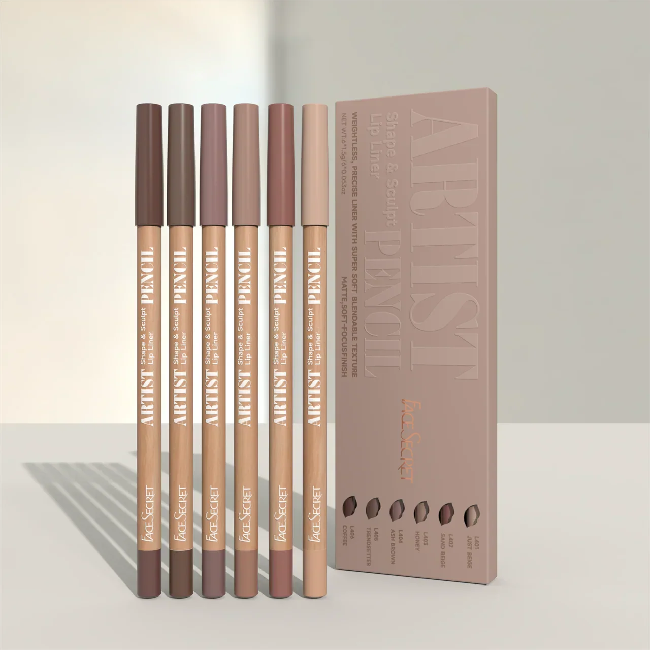 Lineage Kit De Crayons À Lèvres Waterproof Longue Durée Mine Affûtable 18 Teintes Disponibles
