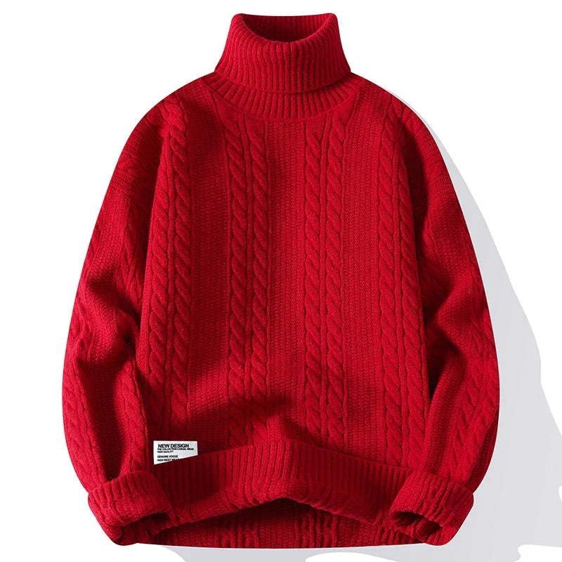 Col Roulé En Maille Torsadée À Coupe Ajustée Idéal Pour Automne Hiver Confortable Et Élégant