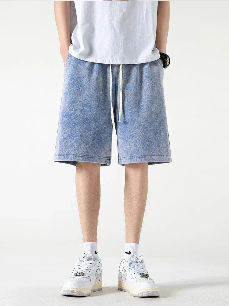 Amawinc Shorts Homme Décontracté En Mélange Coton À Taille Élastique Avec Cordon Pour Confort