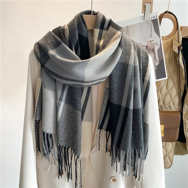 Écharpe Plaid En Cachemire Darla Douce Légère Et Chaude Pour Un Style Intemporel