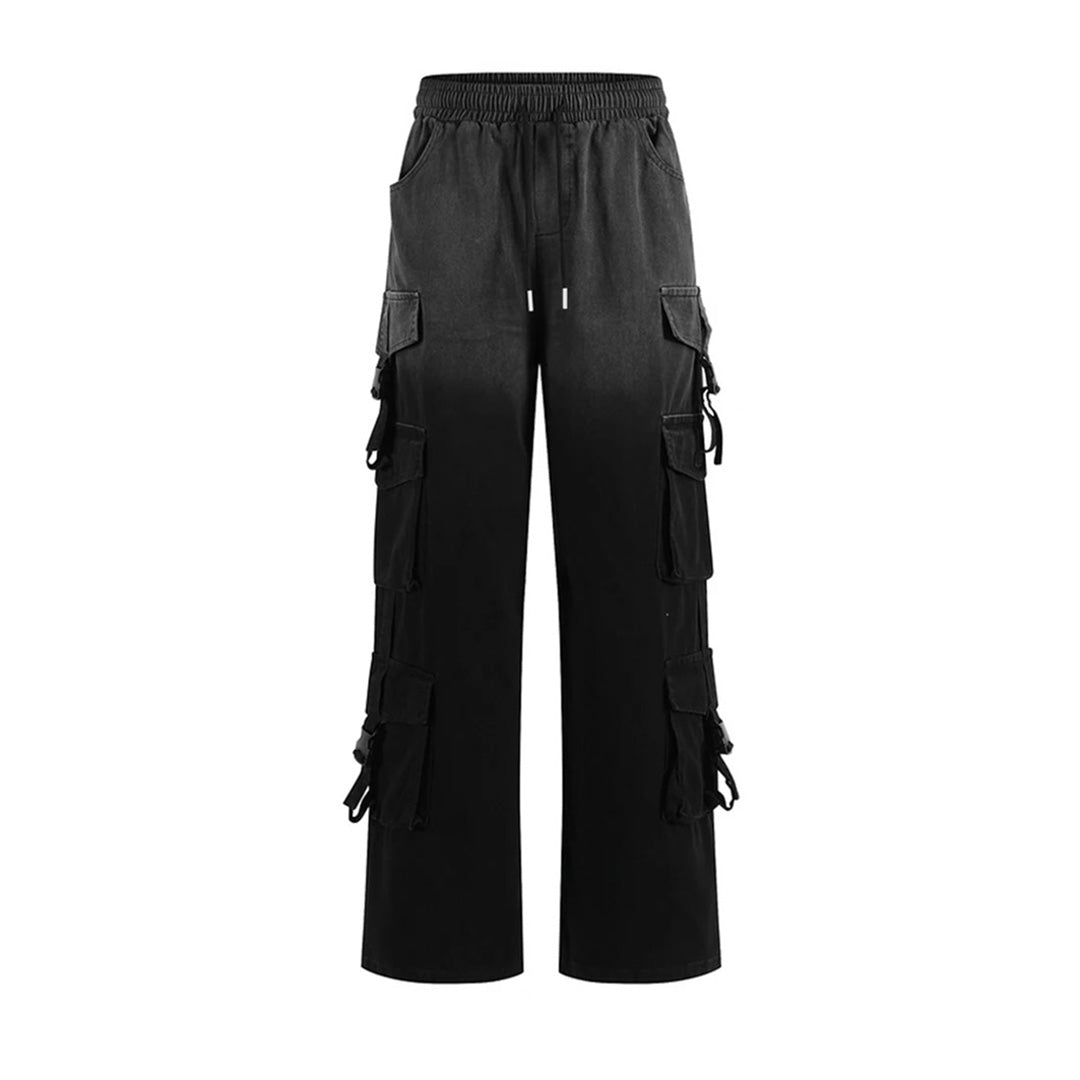 Pantalon De Survêtement Cargo Dégradé Avec Poches Multiples En Coton Et Polyester Confortable