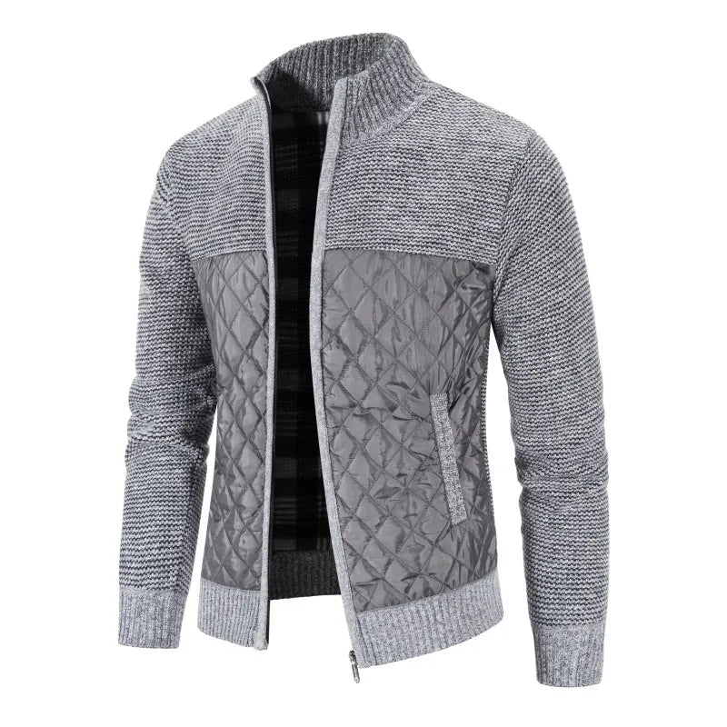 Maximilian: Stehkragenjacke im Patchwork-Stil