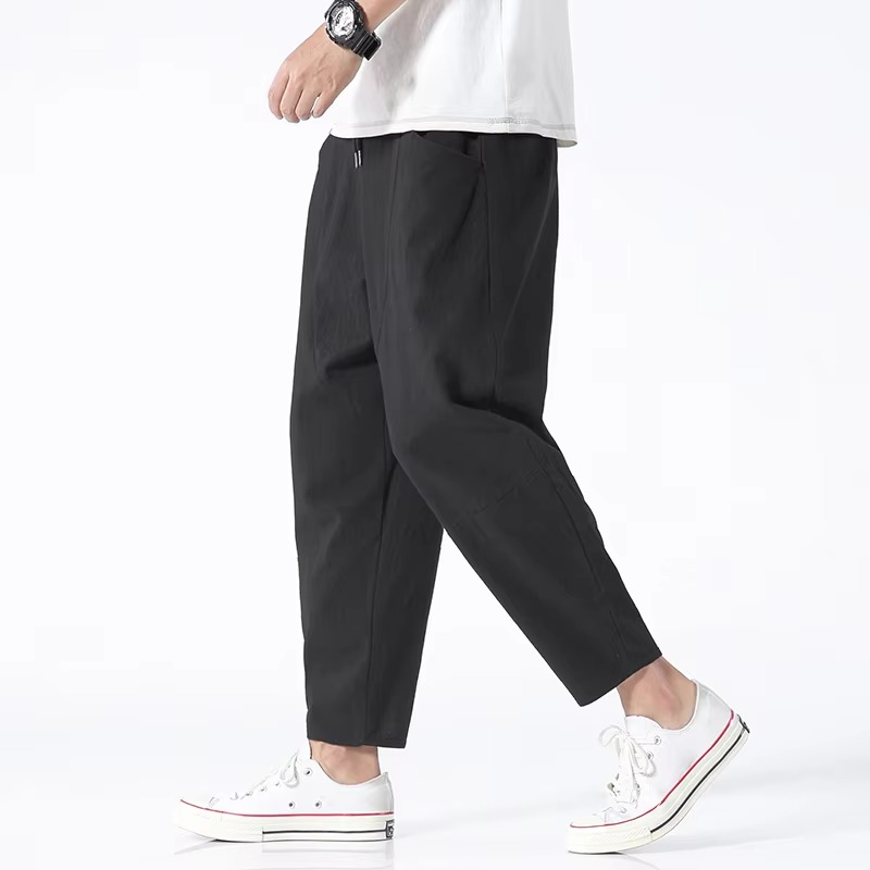 Pantalon Homme En Coton 100 Pour Cent Style Japonais Coupe Courte Décontracté Été Jusqu À 5XL