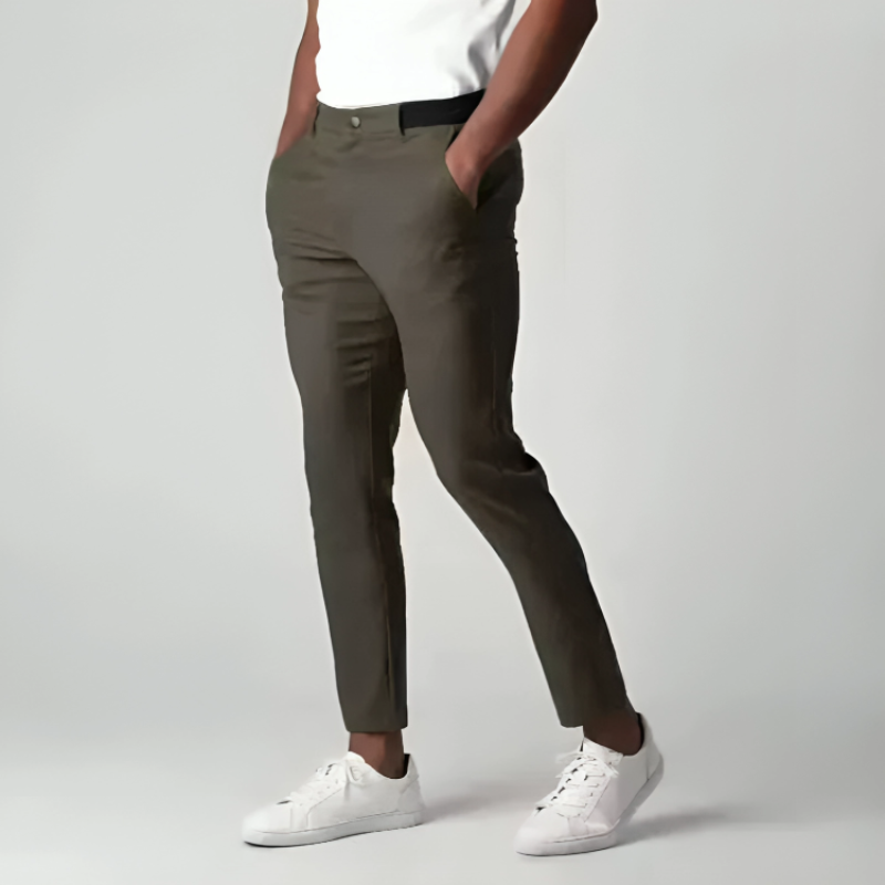 Pantalon Brannor En Coton À Coupe Tapered Pour Homme Respirant Avec Stretch Devant Plat Confort Toute Saison Amawinc