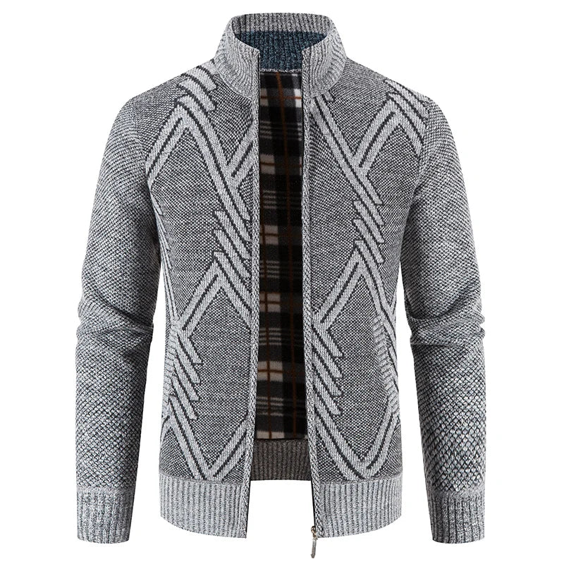 Maximilian: Stehkragenjacke im Patchwork-Stil