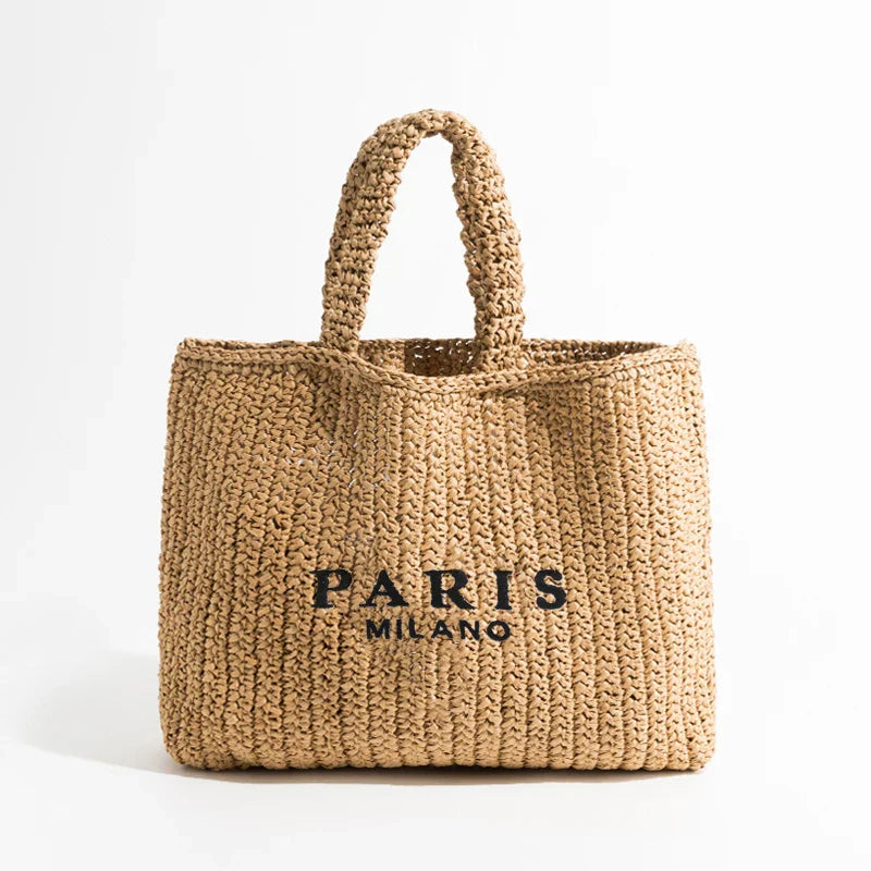 Amawinc Milano Sac Cabas Tissé À La Main Léger Et Compact Pour Été Et Plage Avec Espace Généreux Pour Essentiels