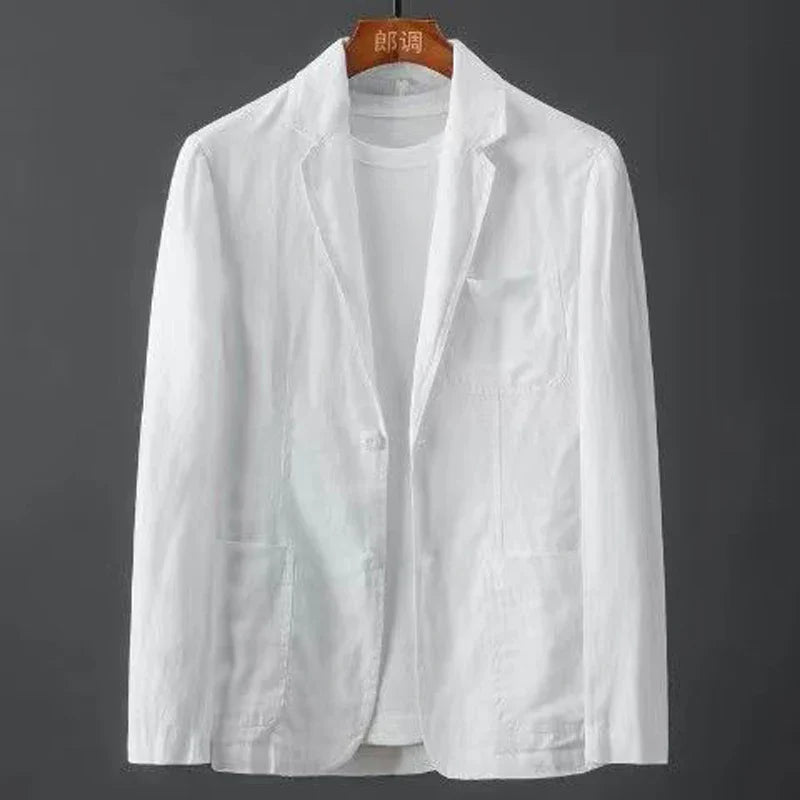 Blazer Hollis Amawinc Pour Hommes En Coton Vintage Lavé Léger Non Doublé Polyvalent Pour Tous Les Jours