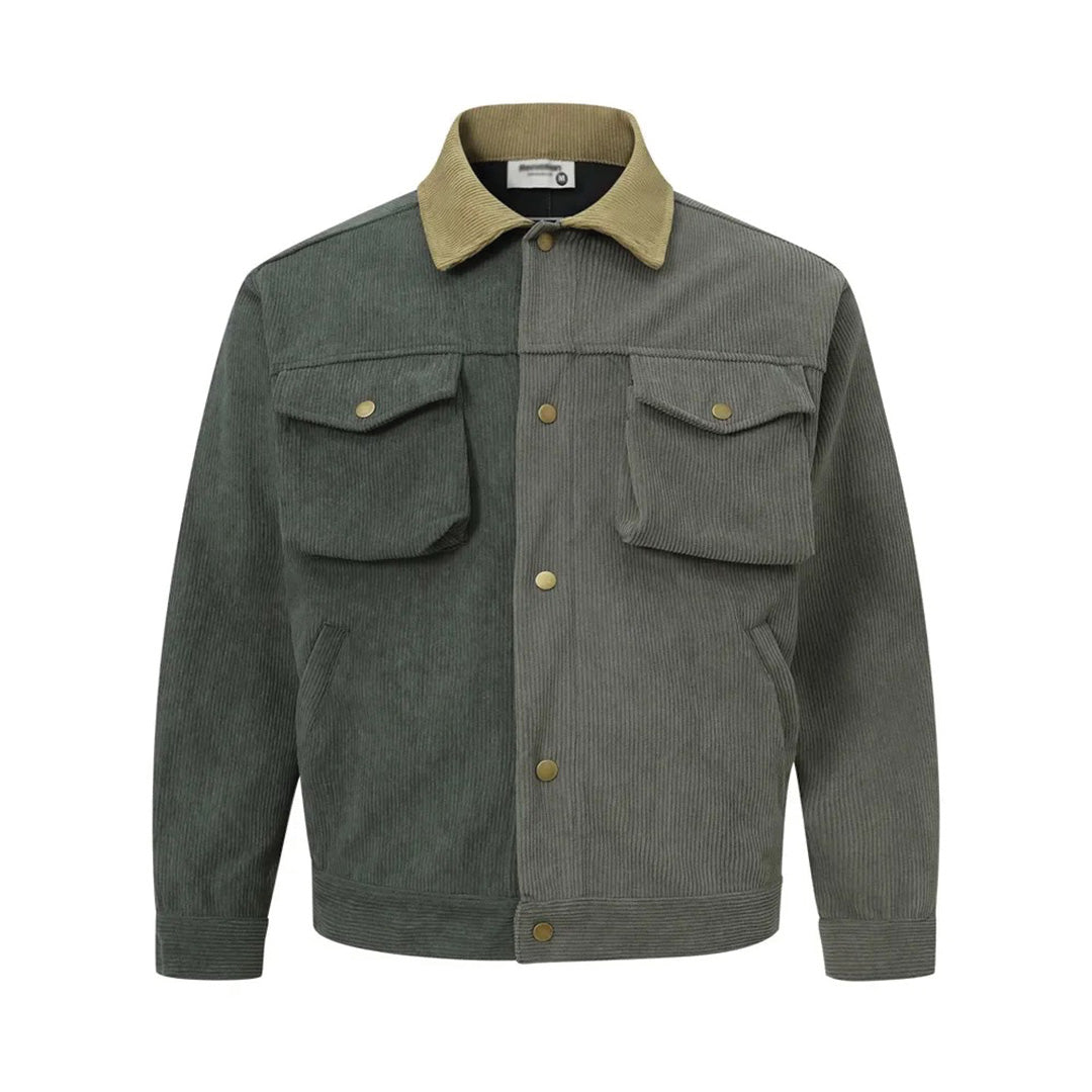 Veste En Velours Côtelé Bicolore Élégante Et Moderne Pour Toutes Saisons Confort Et Style
