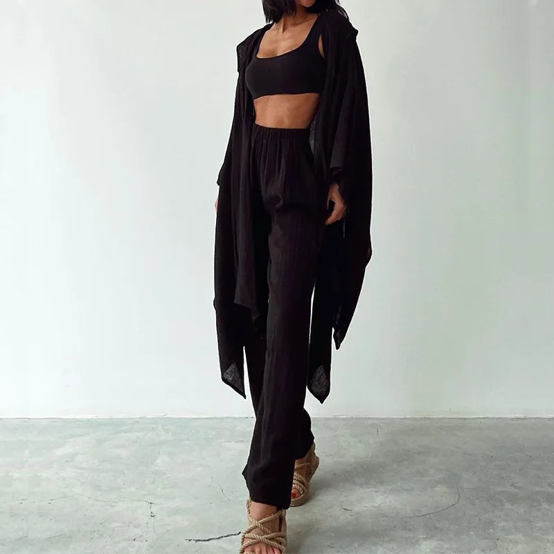 Damen-Set: Lässige Strickjacke und Hose von Roxy