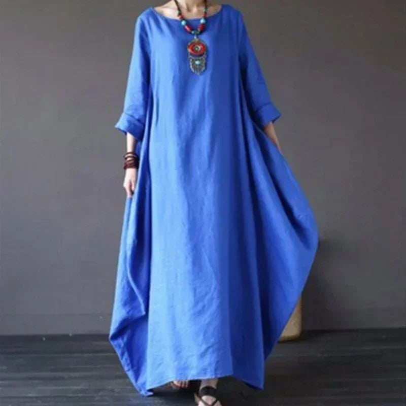 Robe Maxi Amanda Amawinc Robe Longue Décontractée À Silhouette Large Et Col Bateau Pour Printemps Et Automne