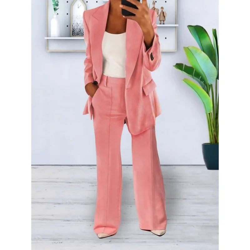 Kayla Ensemble Tailleur Formel Avec Blazer Long Sur Mesure Pour Femmes Professionnelles Élégantes