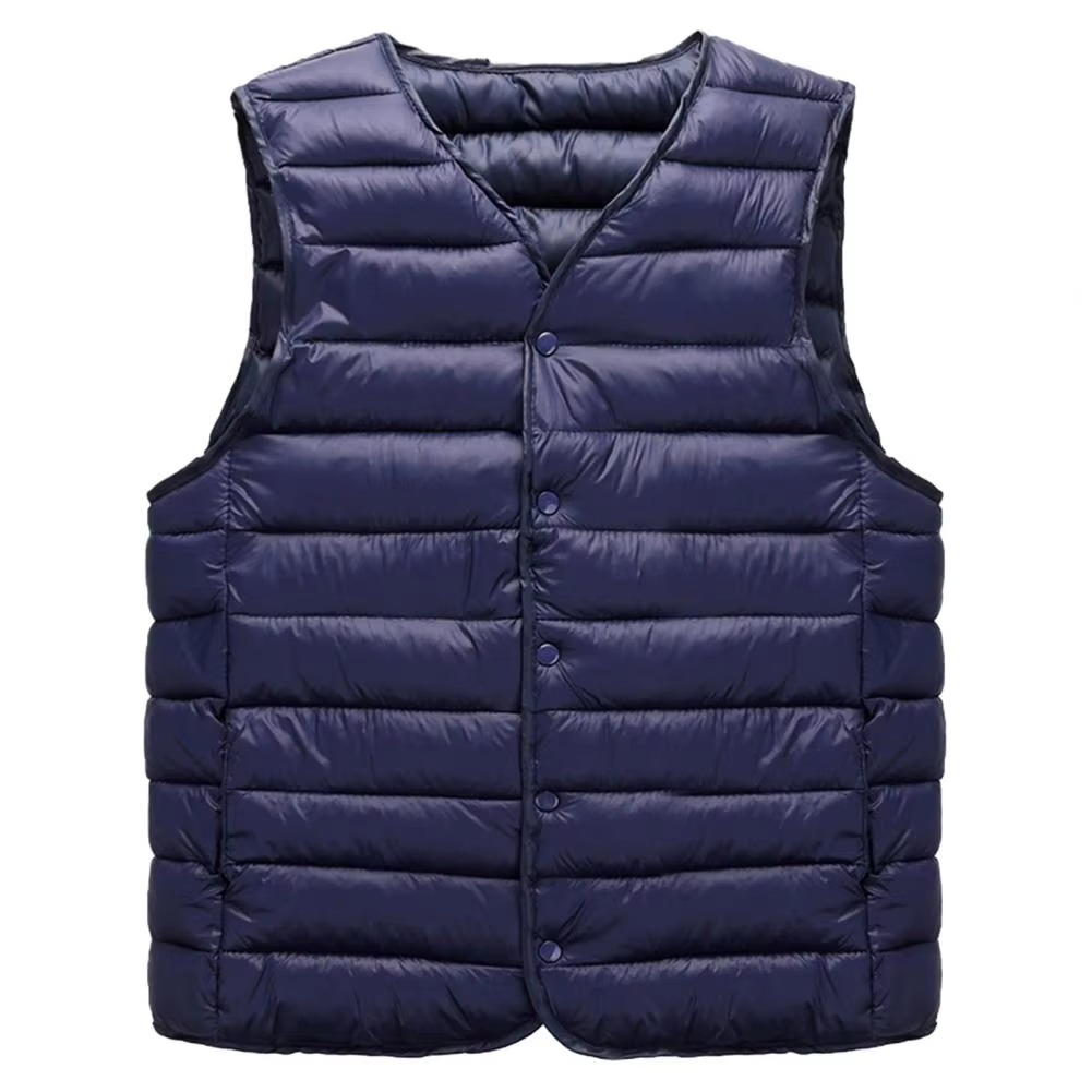 Gilet Matelassé À Col V Avec Poches Pour Homme Veste Unie Chaude Pour Décontracté Et Bureau