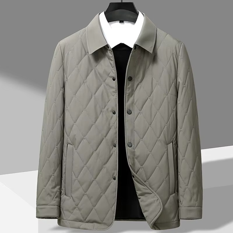 Veste Homme Automne Hiver Matelassée En Mélange Soie Mulberry Et Coton Raffinée Chaude Et Professionnelle Pour Affaires