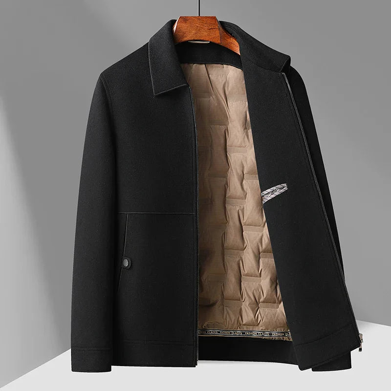 Veste Heritage En Laine Brossée Avec Doublure Duvet Amovible Pour Automne Hiver Silhouette Structurée Chaleur Légère