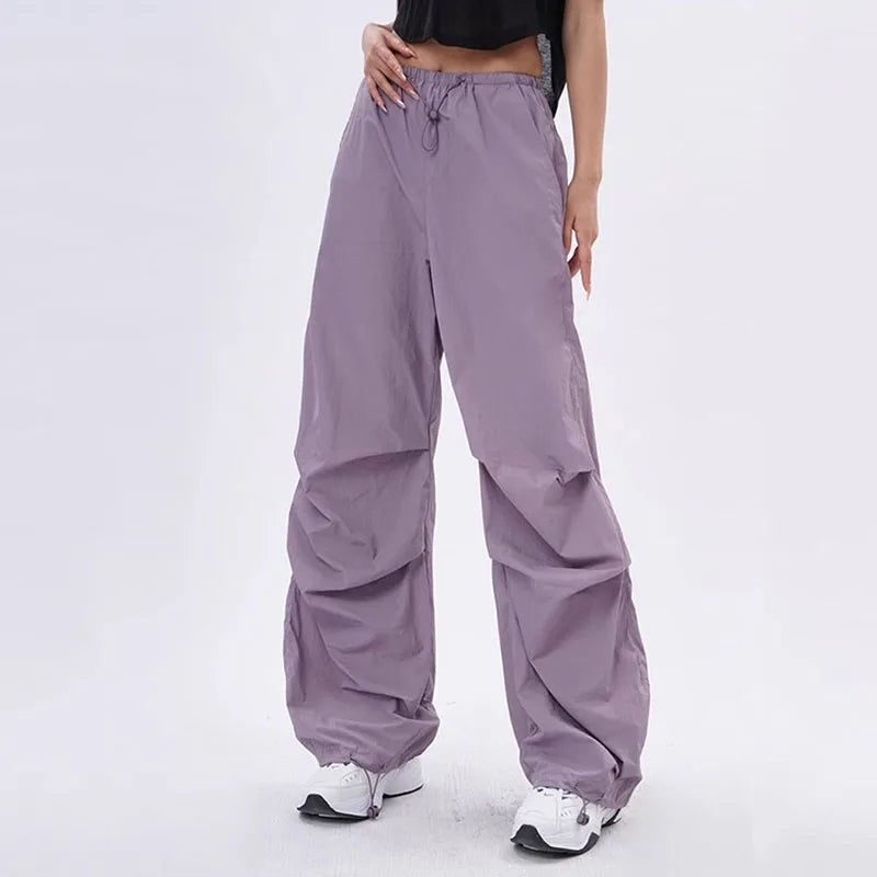 Pantalon Parachute Femme Loose Fit Léger Design Ajustable Taille Nordic Flair Confortable Et Polyvalent