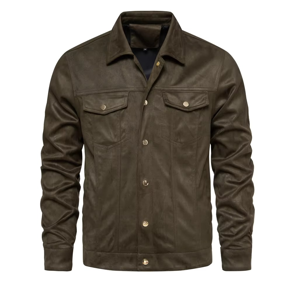 Amawinc Veste En Cuir Suédé De Luxe Pour Homme Col À Revers Classique Pour Un Hiver Chaleur Et Style