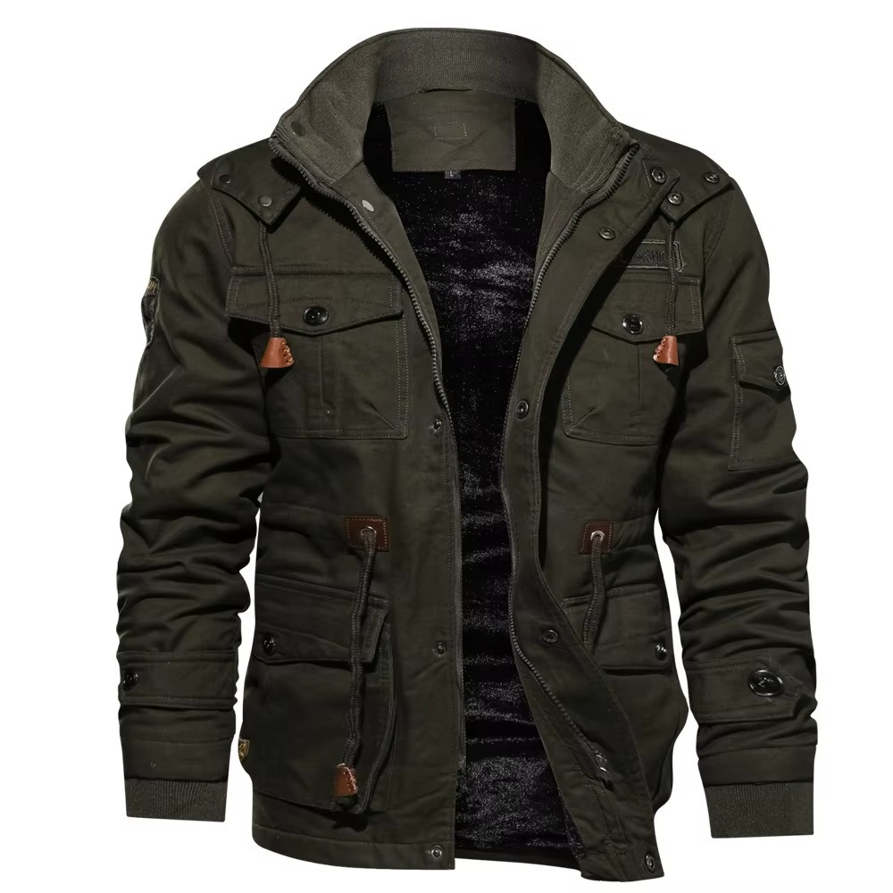 Amawinc Manteau Cargo À Capuche Doublé Polaire Hiver Chaud Confort Extérieur Imperméable Au Vent