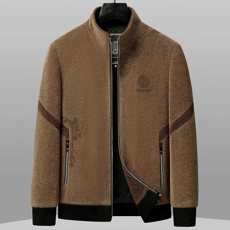 Pull Velours À Bloc Couleur Avec Rayures Et Col Mandarin Coupe Ajustée Pour Femme