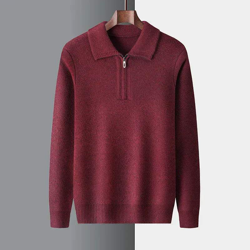 Pull Homme En Maille Douce Coupe Regular Avec Zip Court Et Col Plat Nordisk Flair Par Amawinc