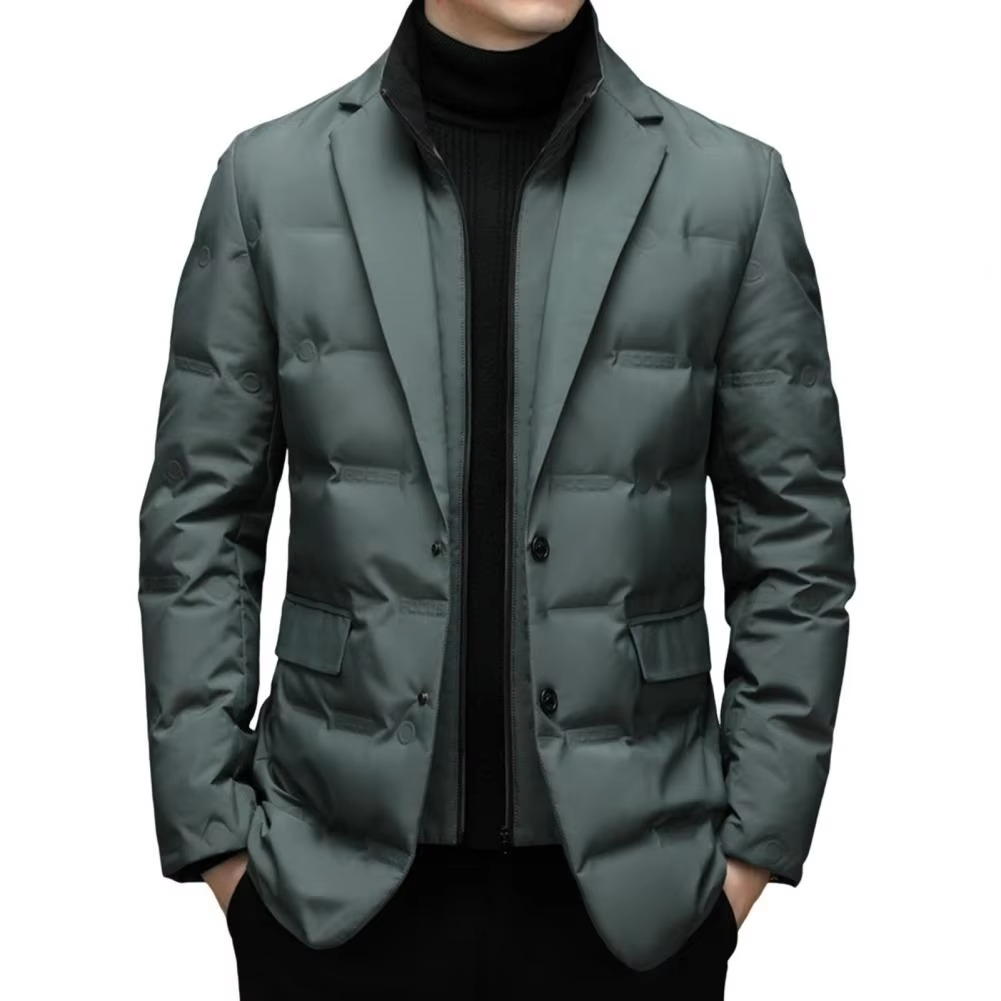Manteau Homme Col Haut Hiver En Coton Avec Fermeture Éclair Quilté Pour Style Urbain Professionnel