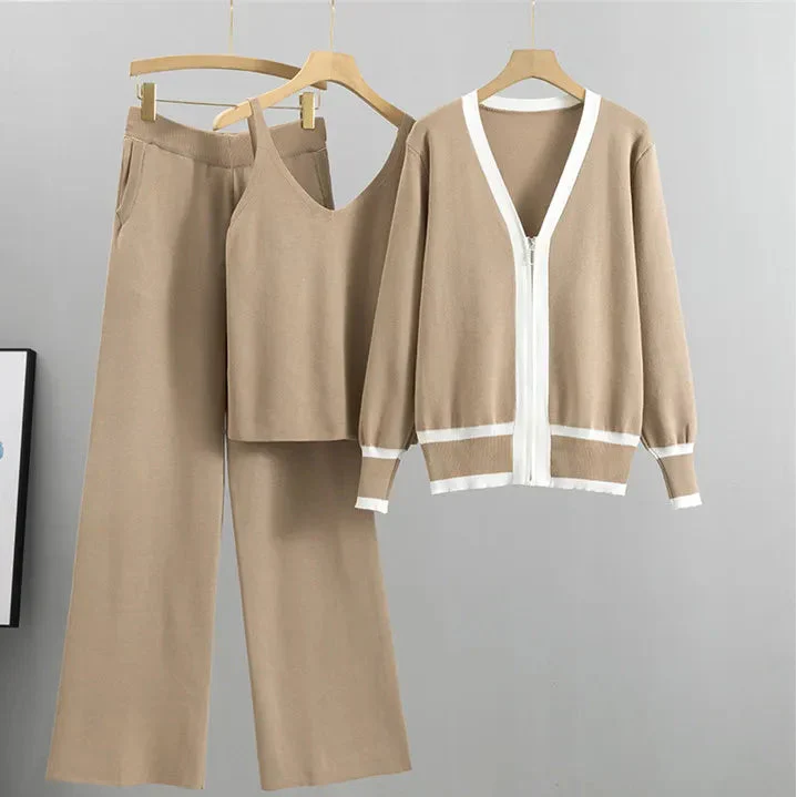 Lauren Cardigan Femme Coupe Décontractée Avec Pantalon Coordonné Ensemble Élégant Pour Femme Moderne